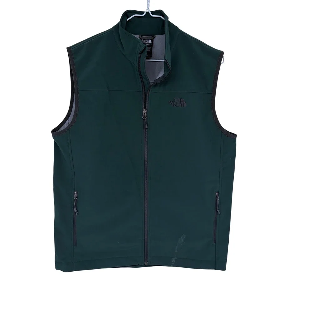 The North Face Green‎ Full Zip Vest Medium Men's Lightweight Outdoor Soft Shell